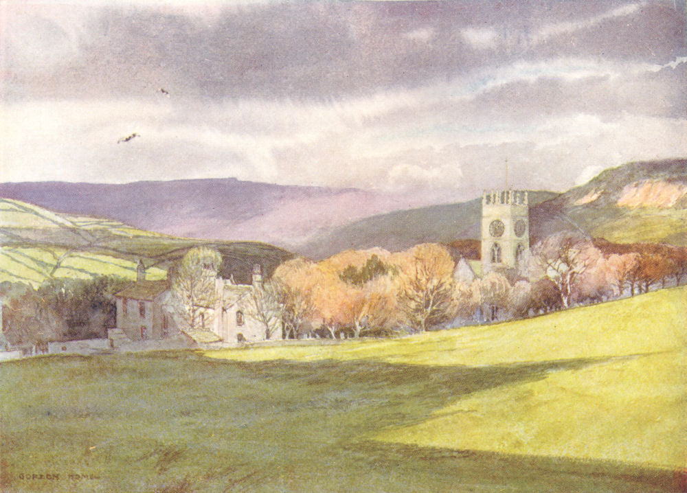 YORKS. Haworth Church and 'Parsonage' 1908 old antique vintage print picture